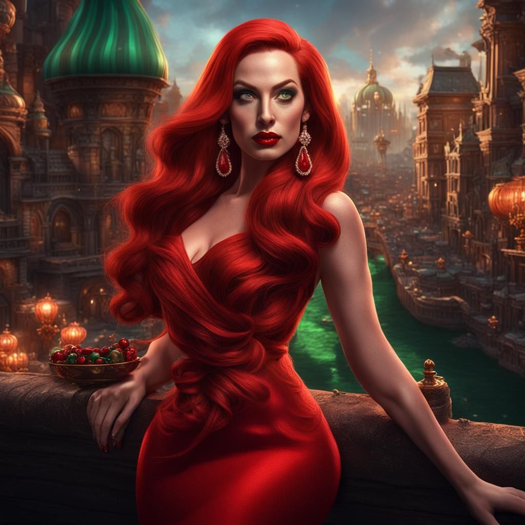 Jessica Rabbit Digital Art in Unreal Engine 5