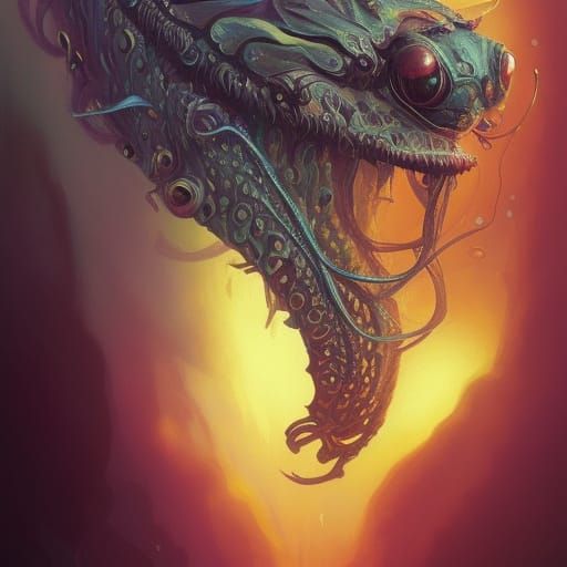 Demonic Eldritch Horror Caterpillar Portrait in Unreal Engin...