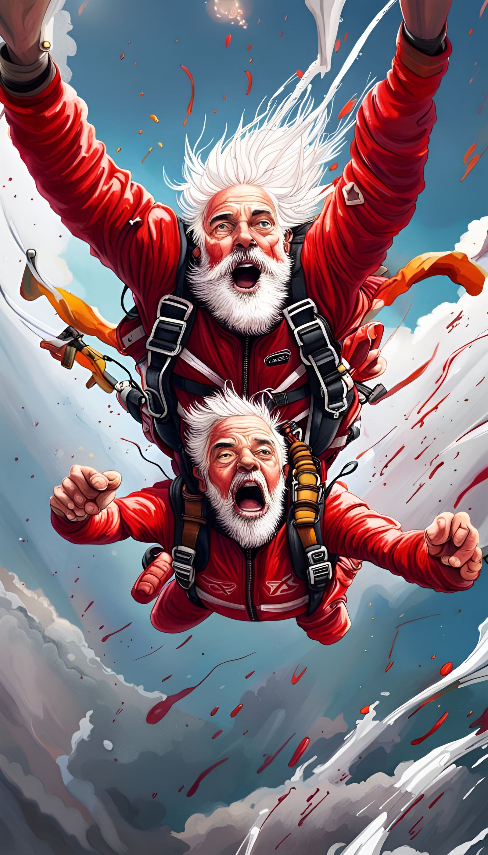 Old men skydiving