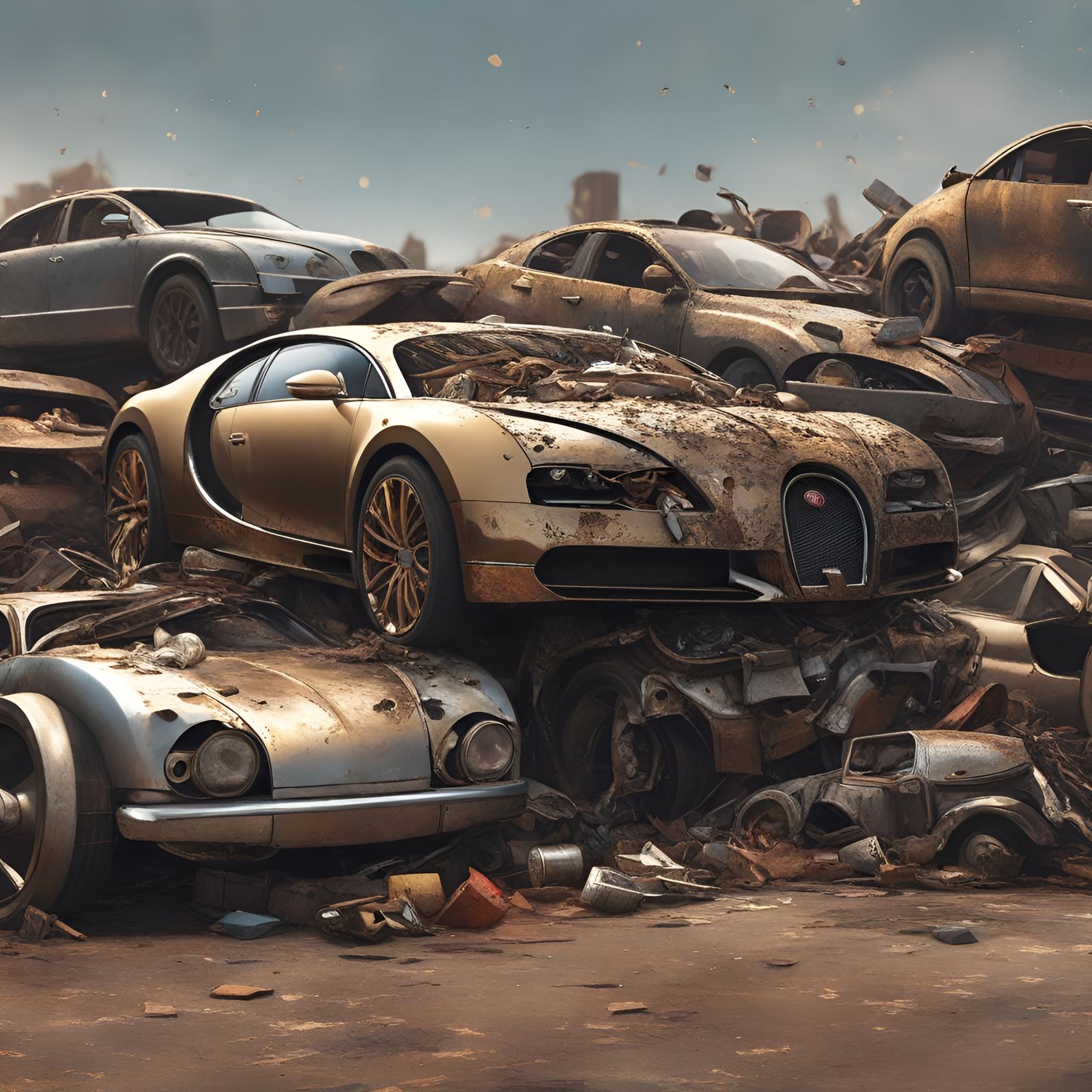 Very Rusted Gold Bugatti Chiron