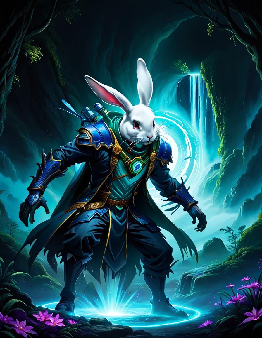 Cosmic Waterfall: White Rabbit's Mysterious Portal