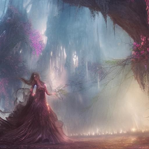 Fantastical Souls Entwined at Dawn: Matte Painting
