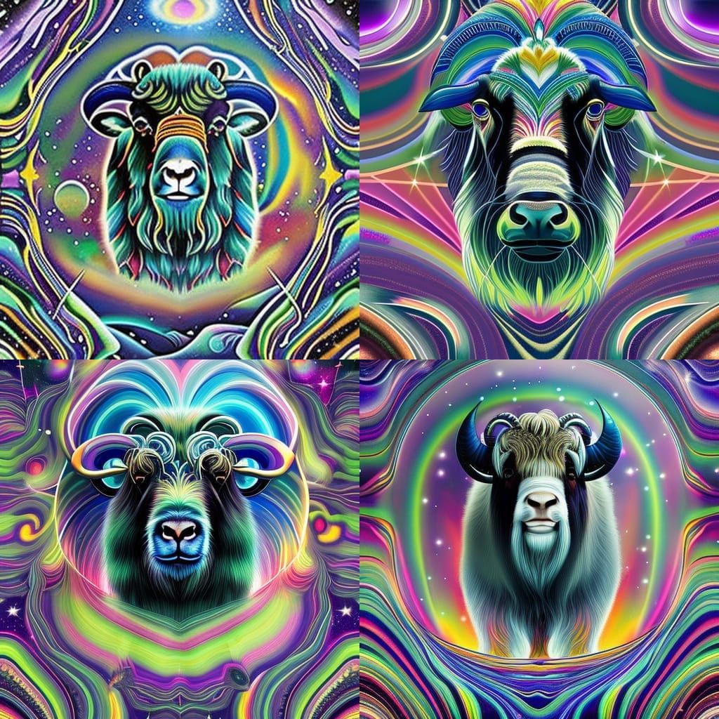 Cosmic Muskox God Over Dovrefjell: Psychedelic Dreamscape