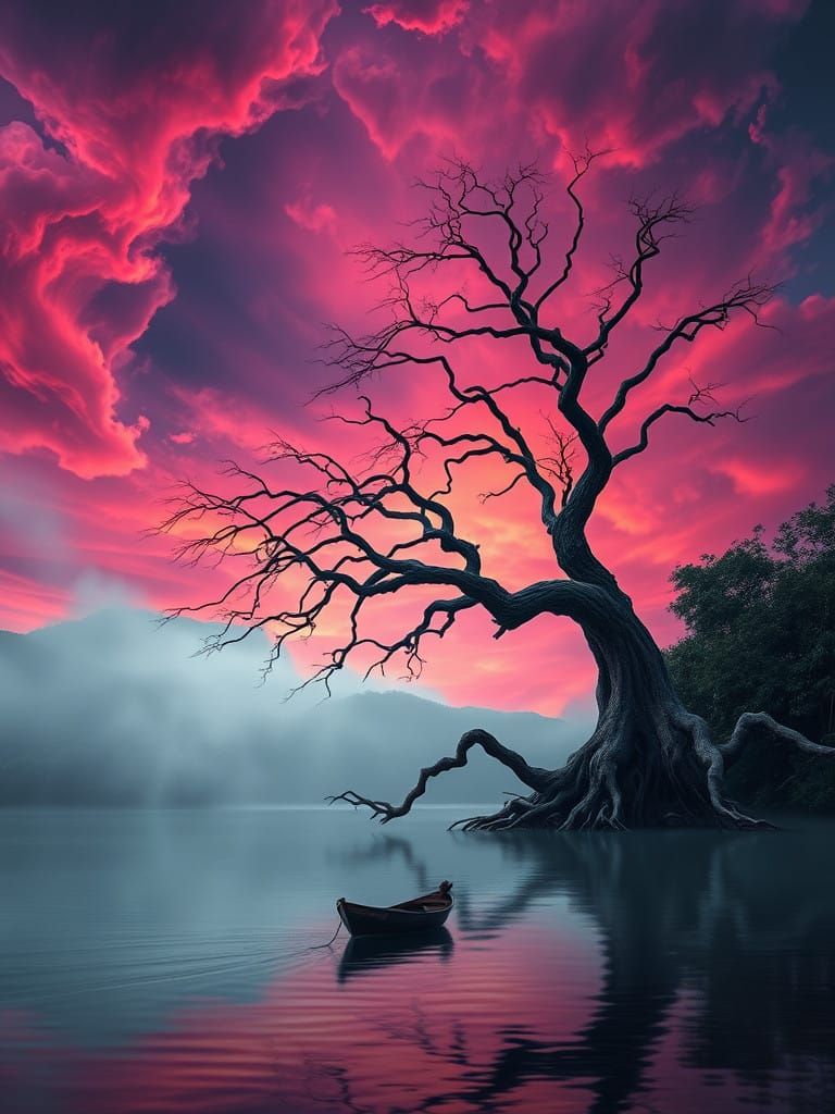 Twisted Tree at Orinoco Sunset