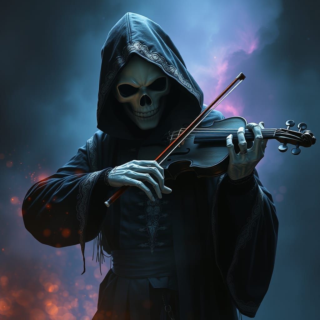 Grim Reaper's Serenade in Dreamlike Afterlife
