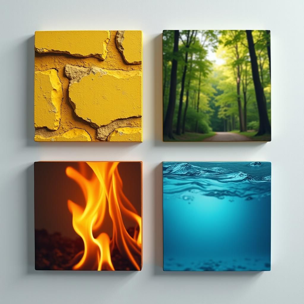 Grid of Stone, Wind, Fire, and Water