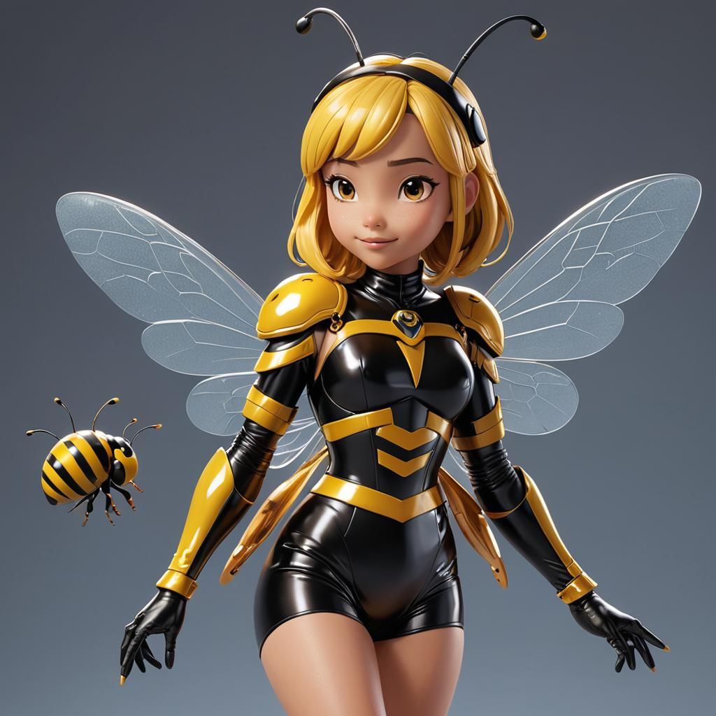 Maya the Bee in Shiny Latex Costume