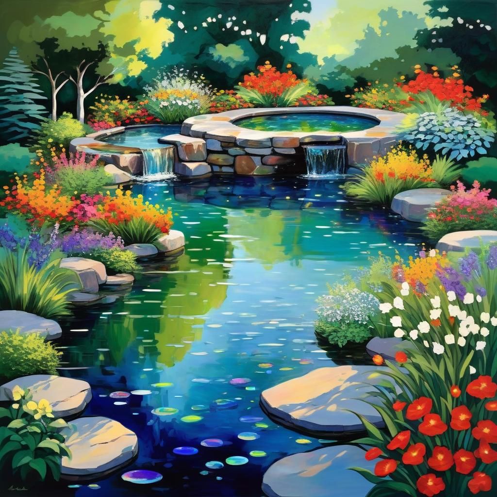 Reflective Pools of Galaxy Light in Lush Setting