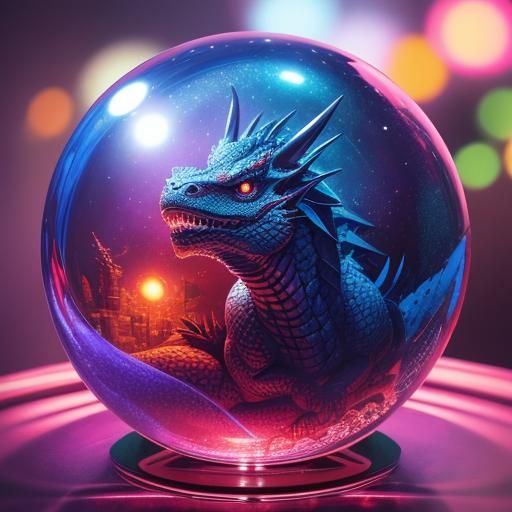 dragon in an glass ball