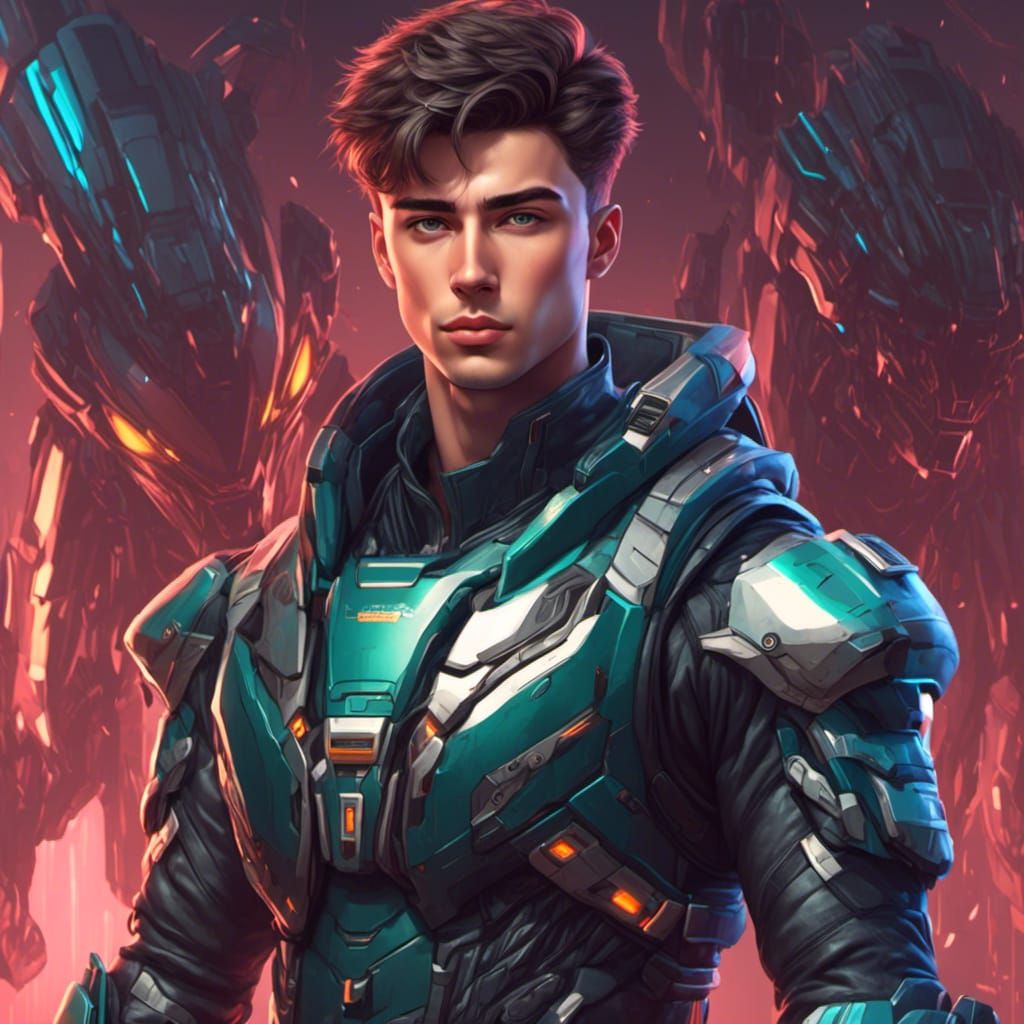 Anime Mech Pilot Portrait in 90s Style