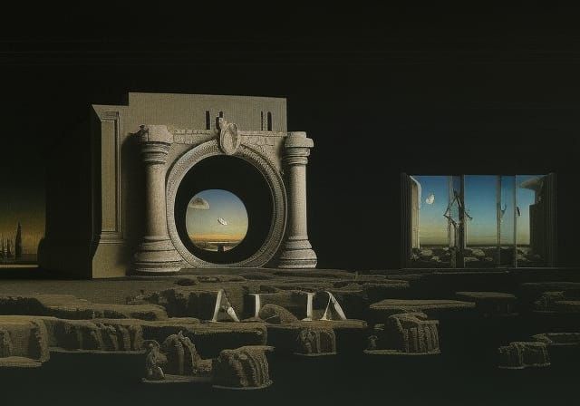 Surrealist Concept Art of Timelessness in Oil