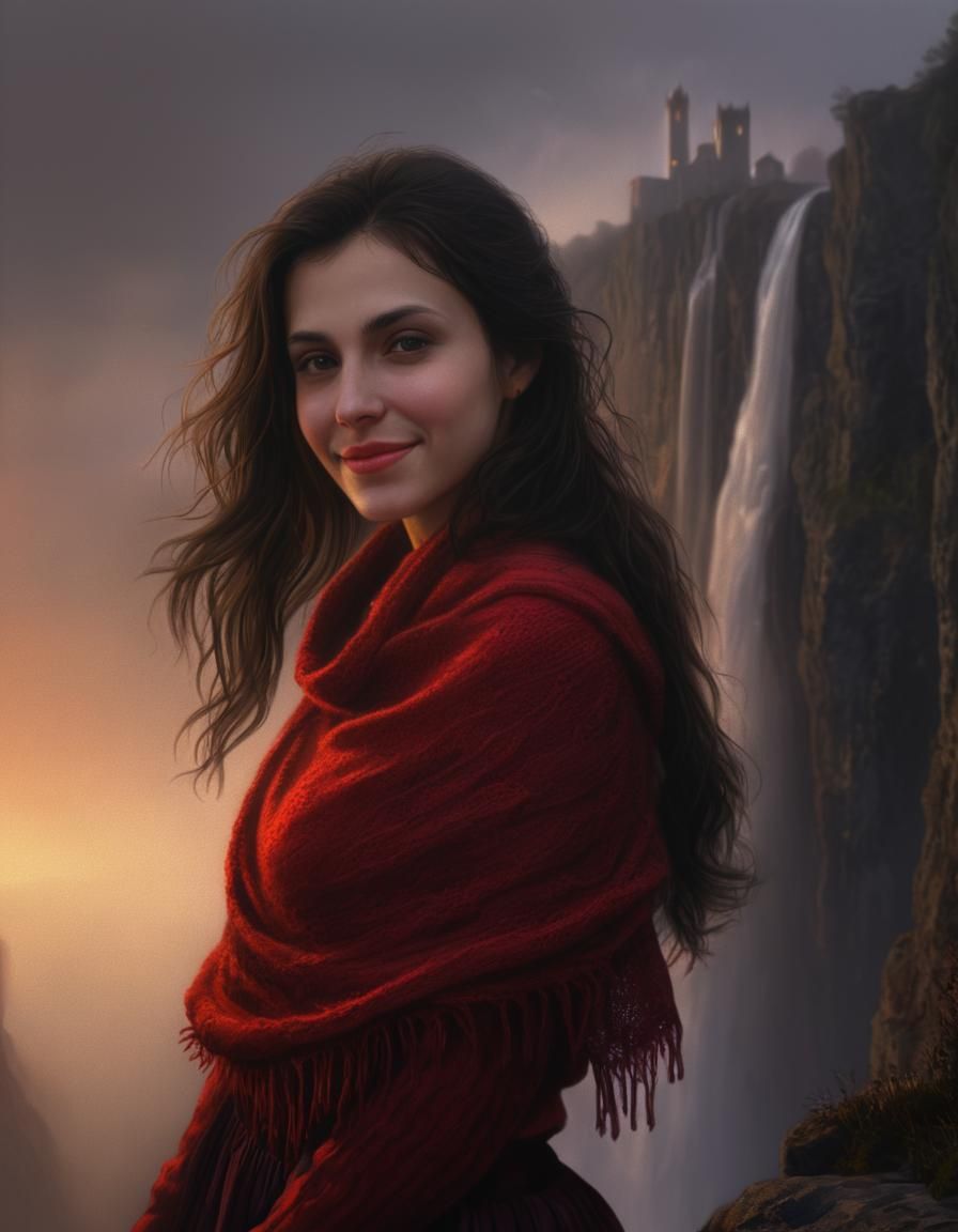 Woman at Dawn: Chiaroscuro Oil Painting