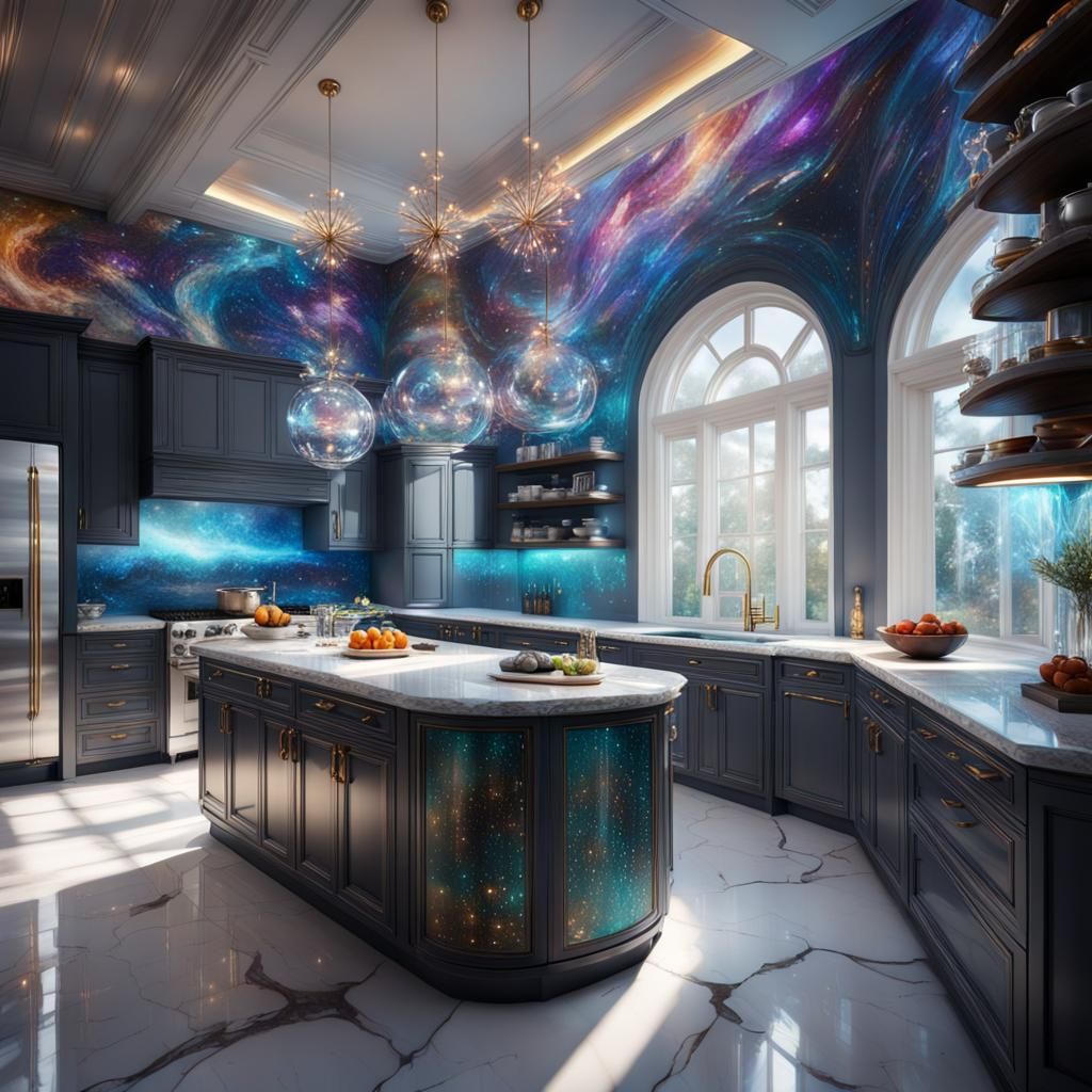 Cosmic glass kitchen