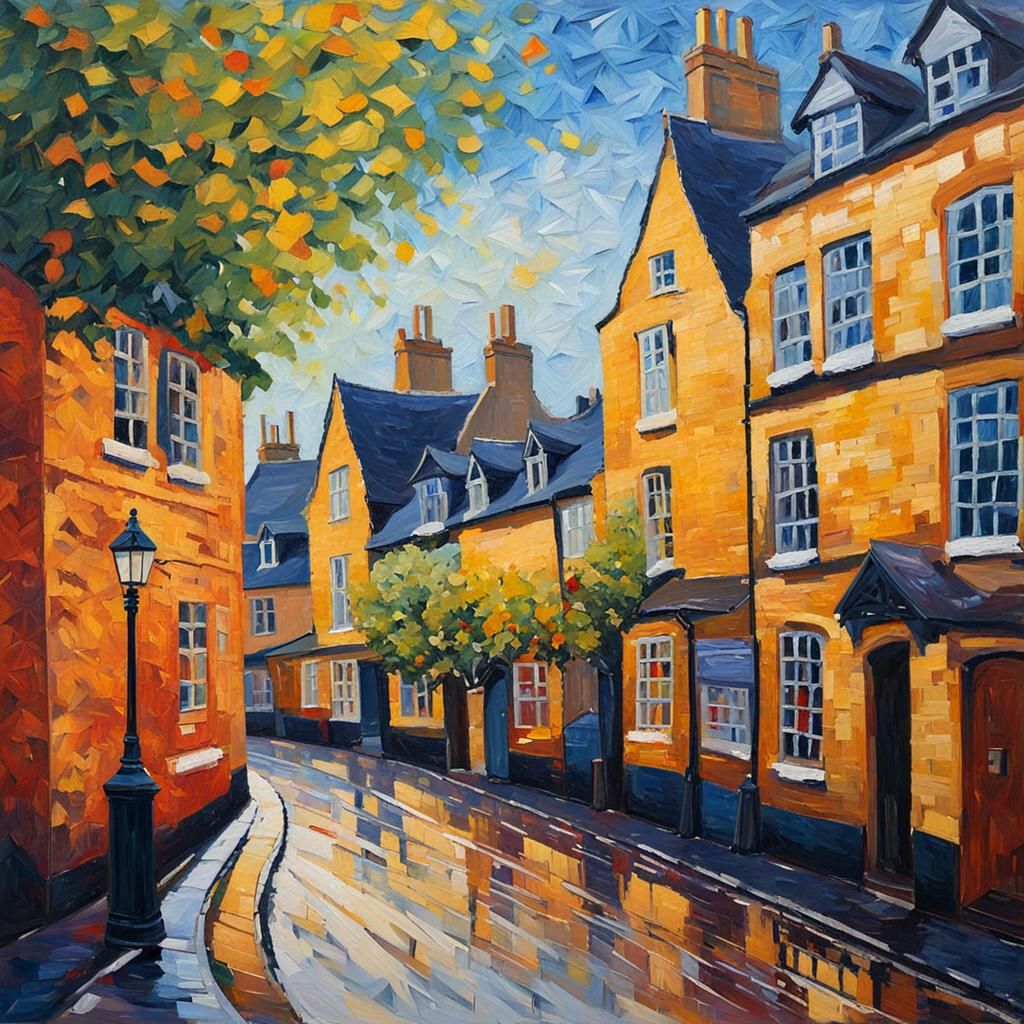 Oxford, UK: Neo-Impressionist Expressionist Oil Painting