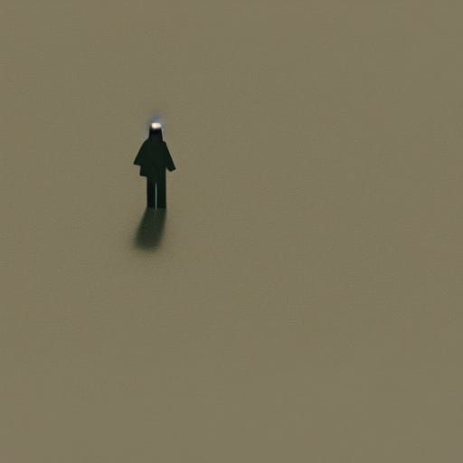 A Lonely Figure in a Desolate Landscape