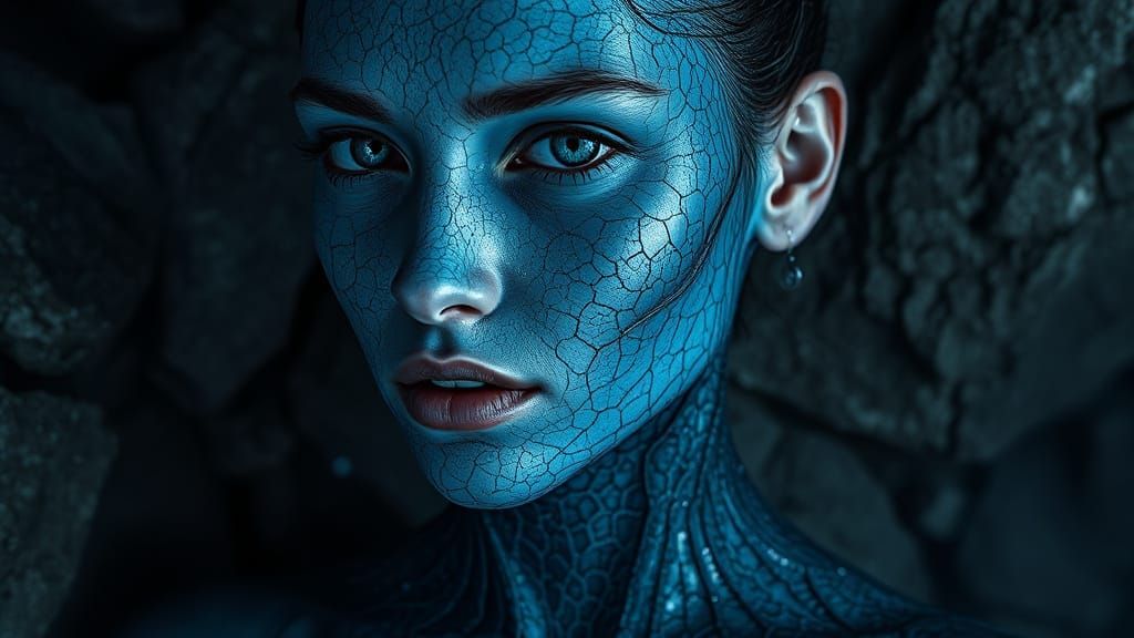 Mystical Woman Emerges from Subterranean Depths in Dark, Hyp...