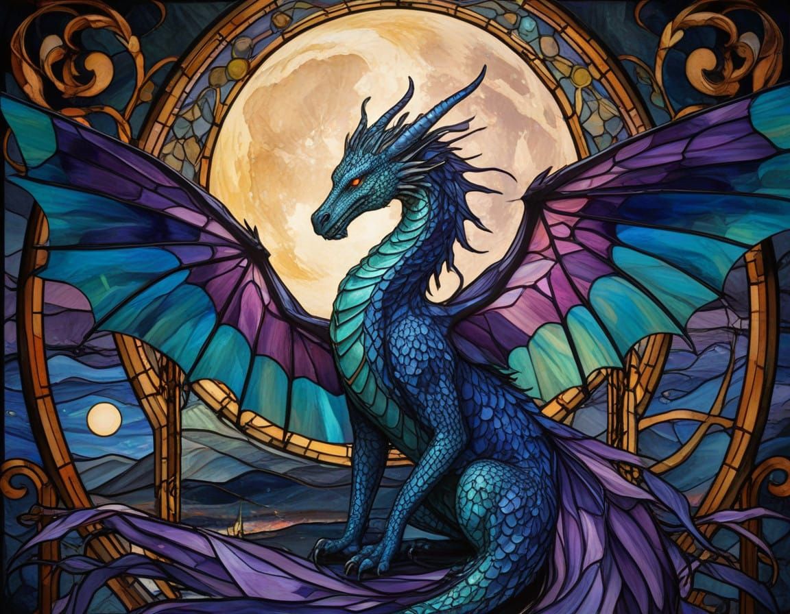 🥈stained glass dragoness