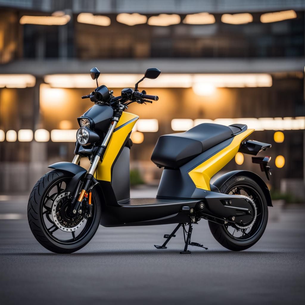 Modern Electric Motorcycle for Two in Professional Photo