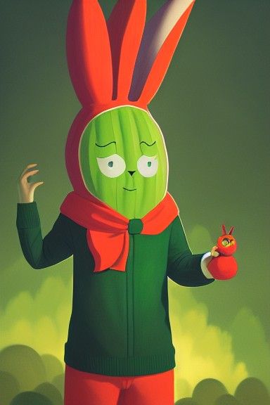 Cucumber Quest: Rabbit in Tokyo Streetwear, Matte Painting