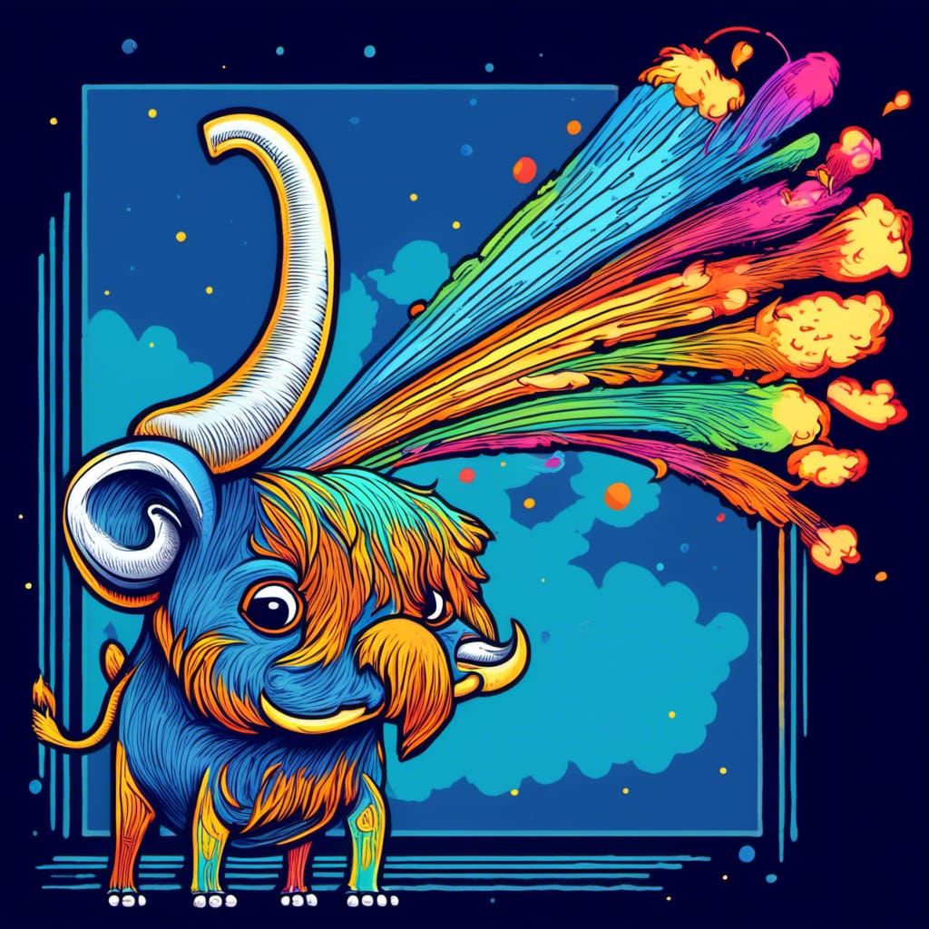 Fluffy Creature Farts a Bundle of Glowsticks