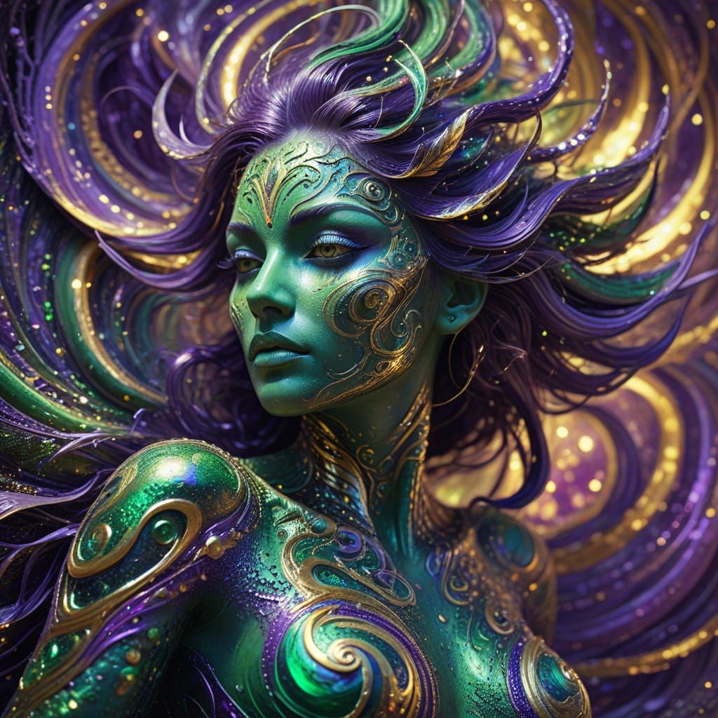 Vibrant Surrealist Wild Spirit in Dreamlike Fantasy Art
