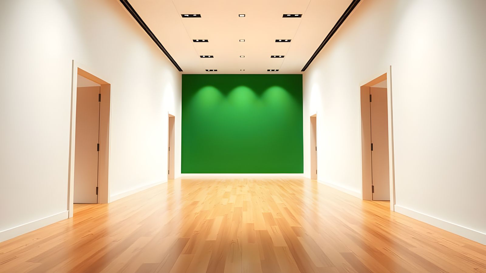 Surreal Television Studio Corridor in Photorealistic Style