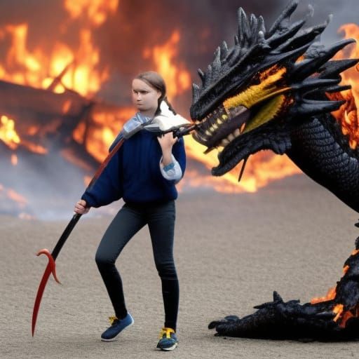 Warrior Princess Battles Fire-Breathing Dragon
