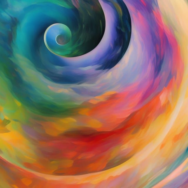 Nautilus Shell in Anime Neo-Impressionist Style