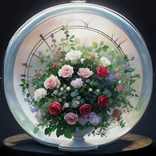 Romantic Still Life with Roses and Strawberries