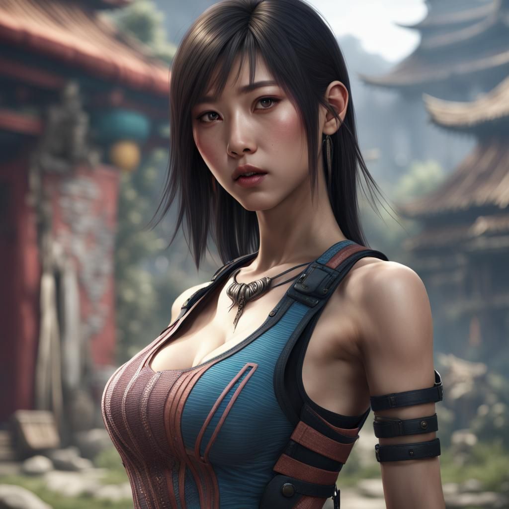 Detailed Matte Painting of Girl in Tank Top