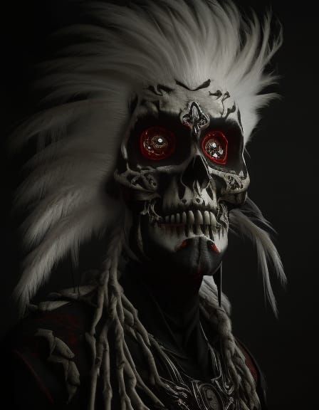 Photorealistic Skeleton Cowboy Portrait