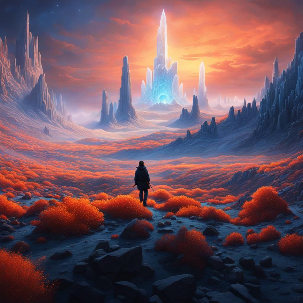 Desolate Crystal Landscape at World's End