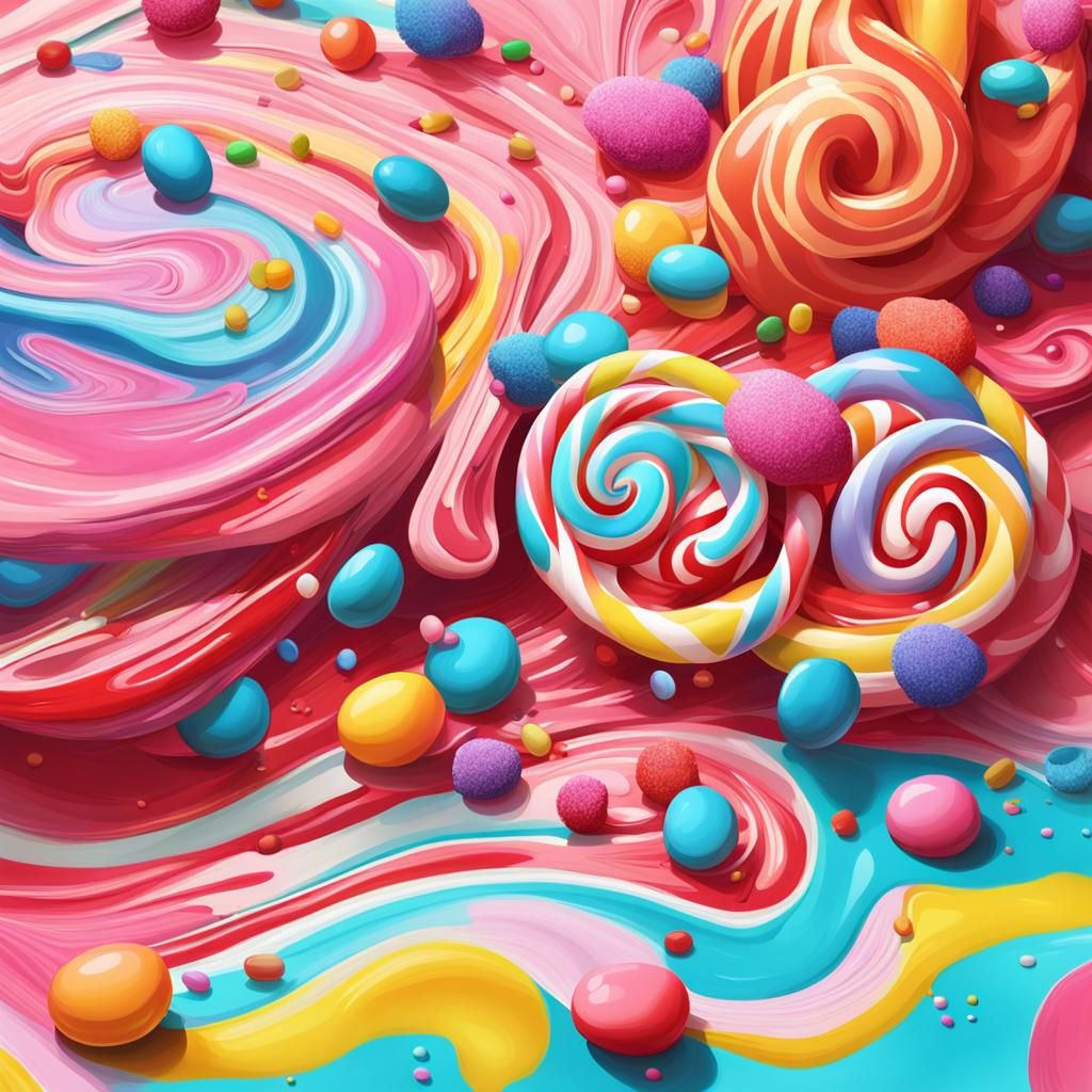 Colorful Abstract Candy Art Illustration