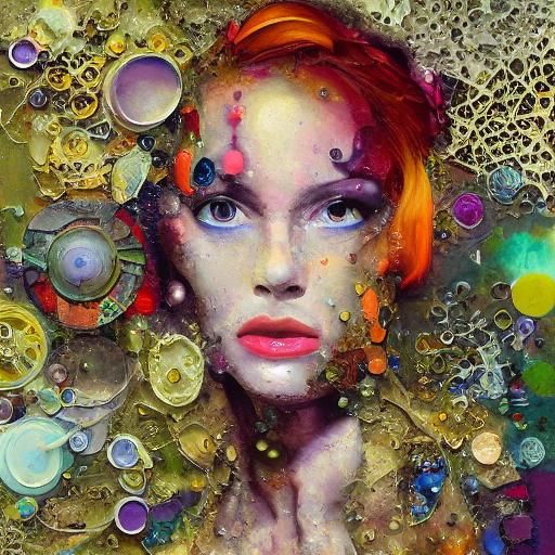 Ecstatic Pixie: Geometric Collage of Woman at Piano