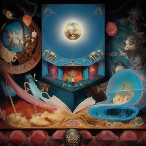 Pandora's Box: Surreal Art Nouveau Digital Illustration