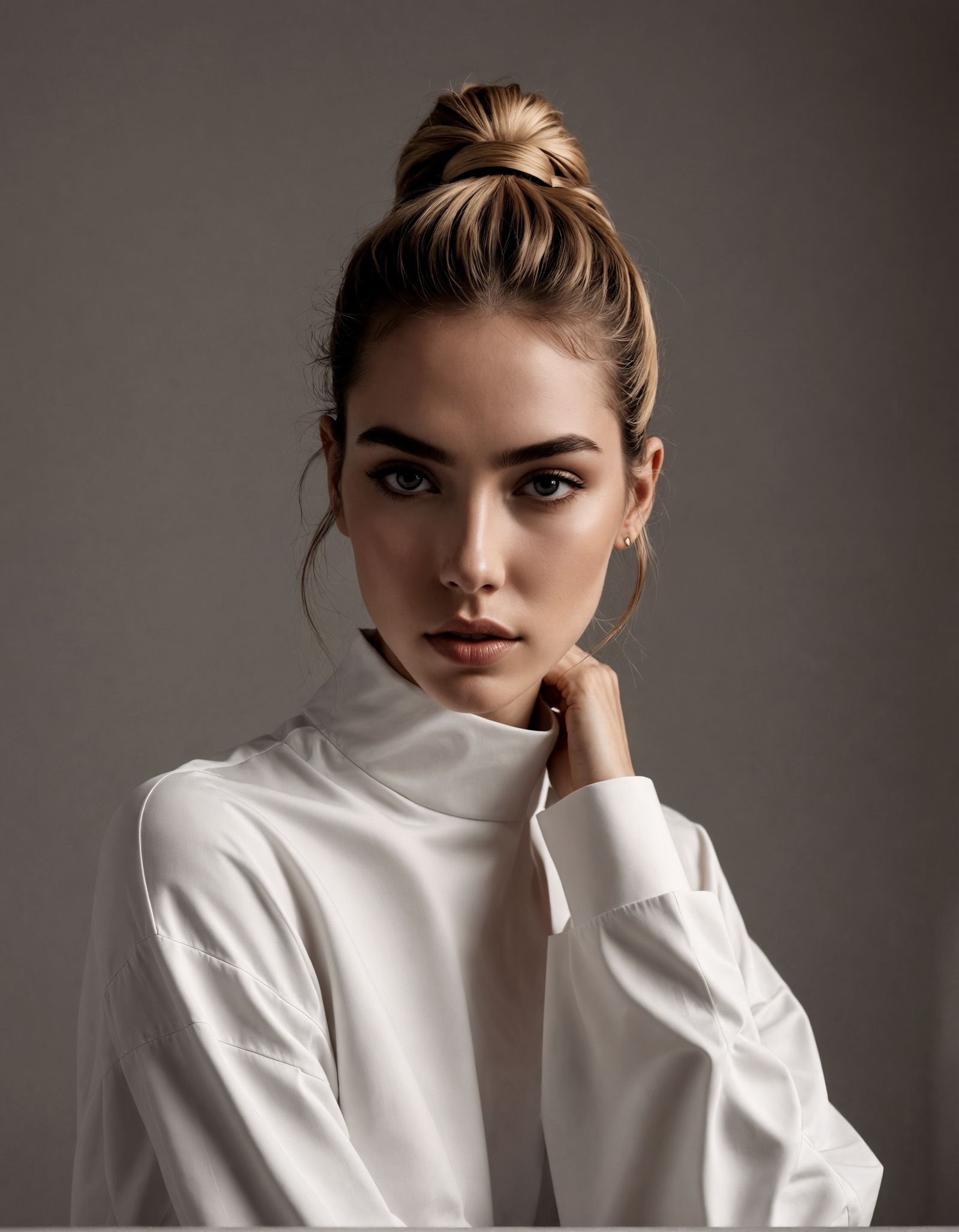 Elegant Woman in Monochromatic Minimalist Fashion