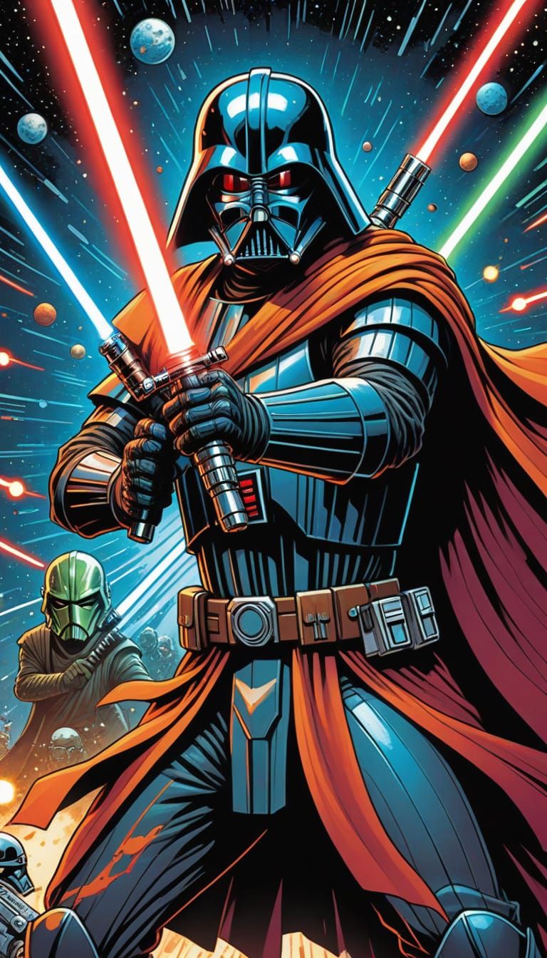 Satirical Star Wars Comic Art Parody