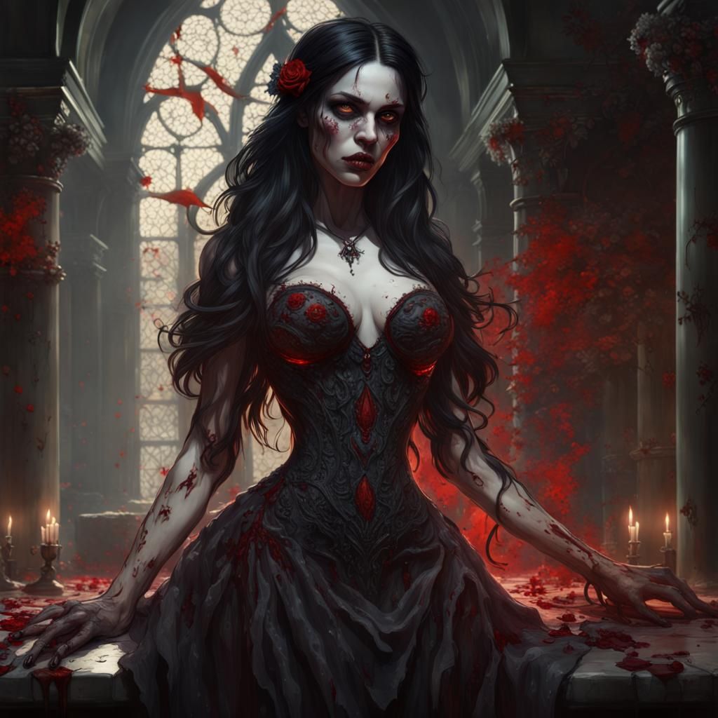 Beautiful Vampire Princess in Dark Fantasy Style