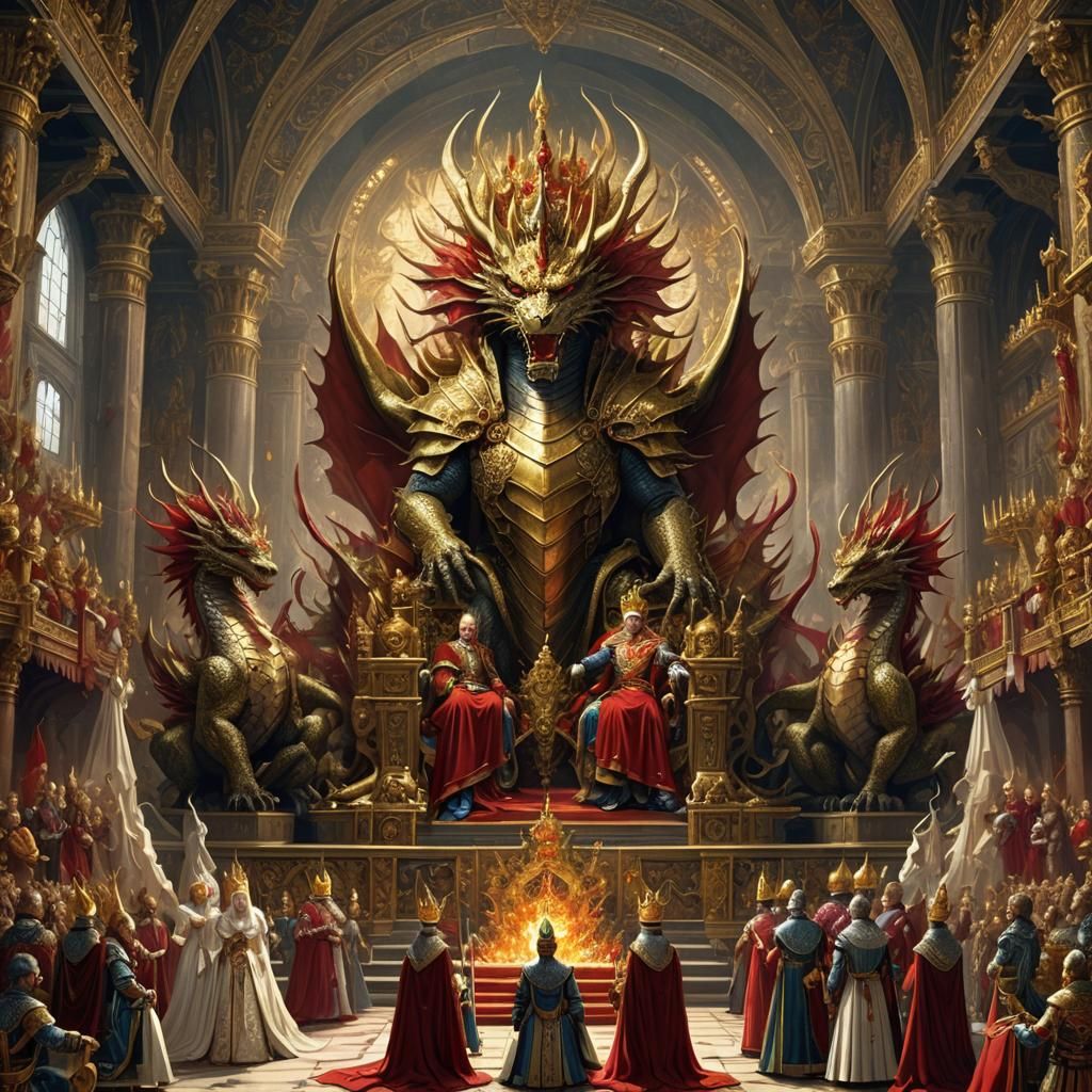 Dragon Queen Coronation in Palace Throne Room