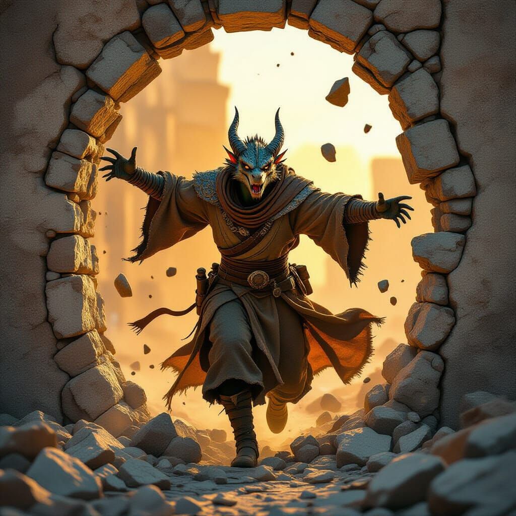 Dragon-Human Hybrid Emerges: Fantasy Concept Art