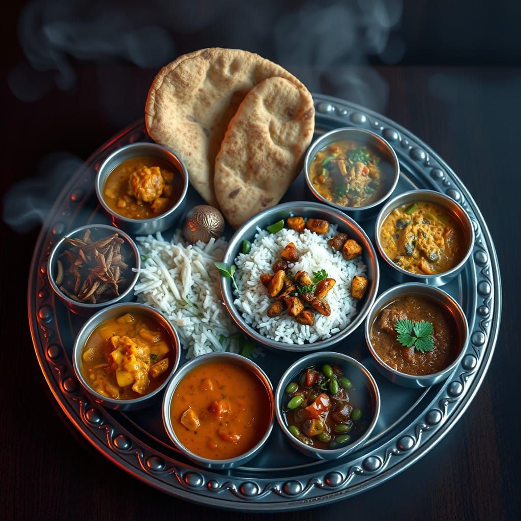 Traditional Indian Feast in Vibrant Colors