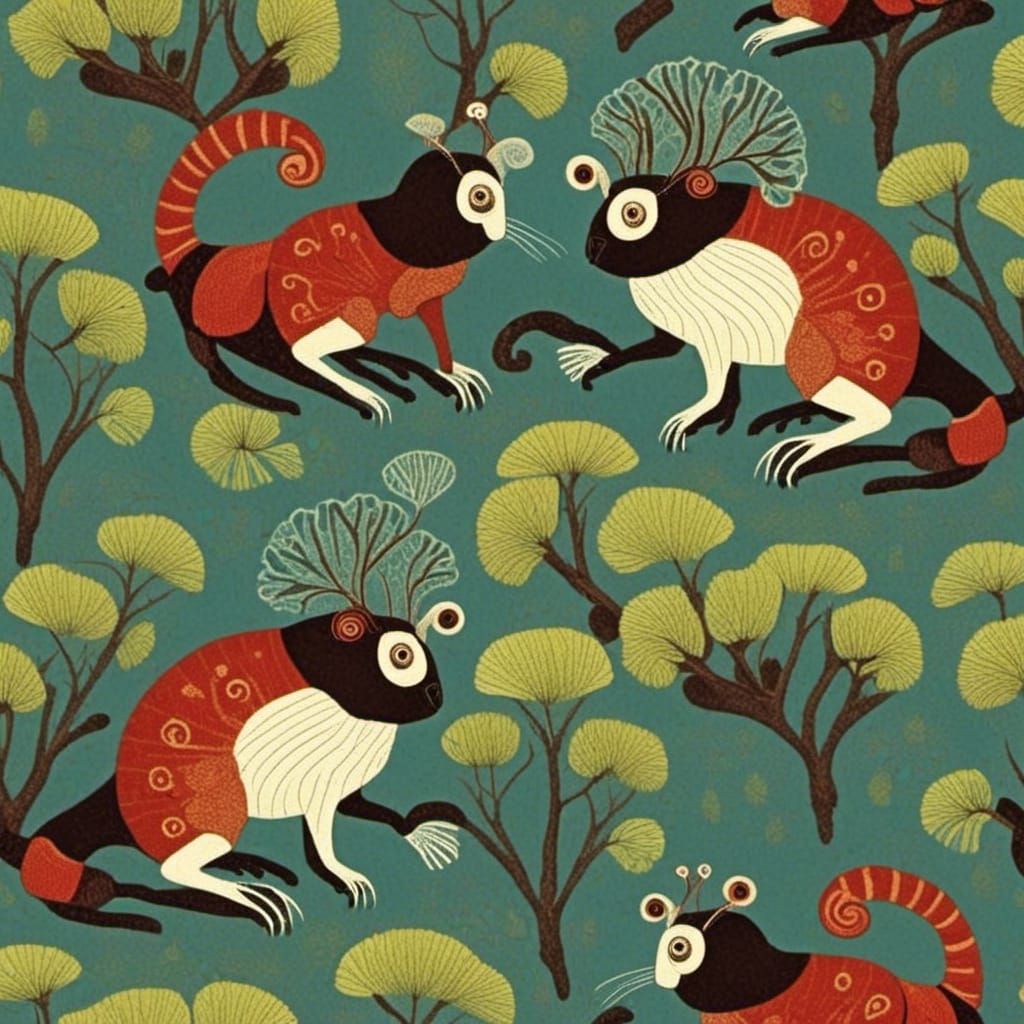 Lemurs in Trees: Cicada Song Inspired Creatures