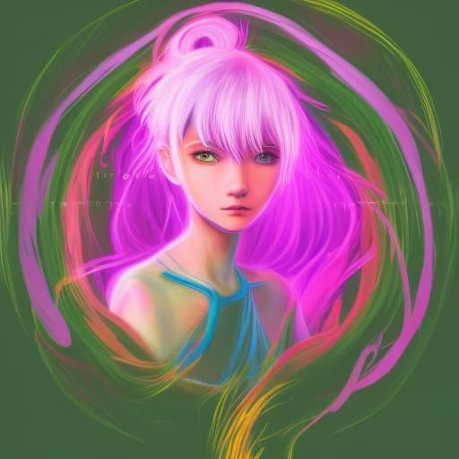 Yellow Haired Girl in Anime Style