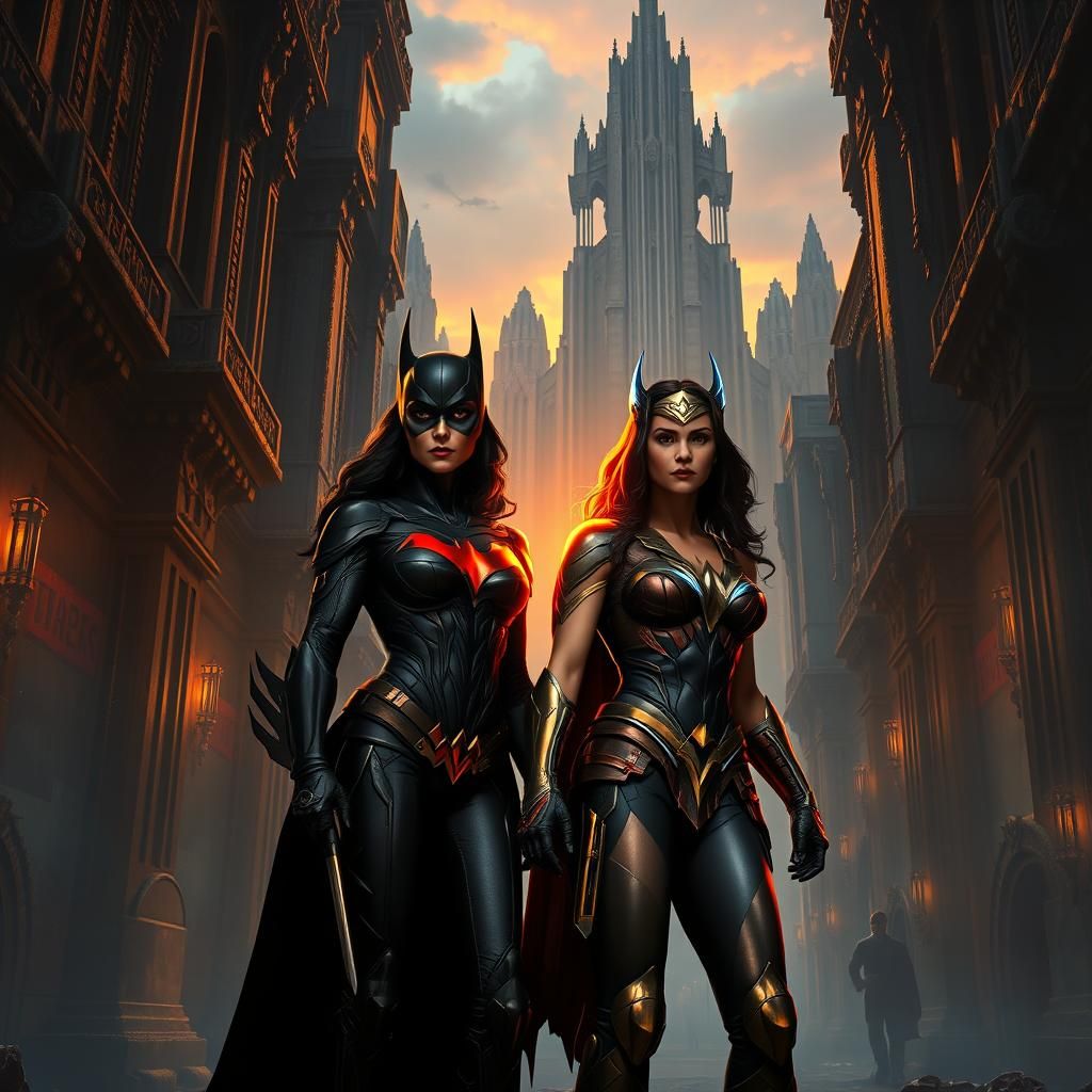 Batgirl and Wonder Woman in Gothic Metropolis