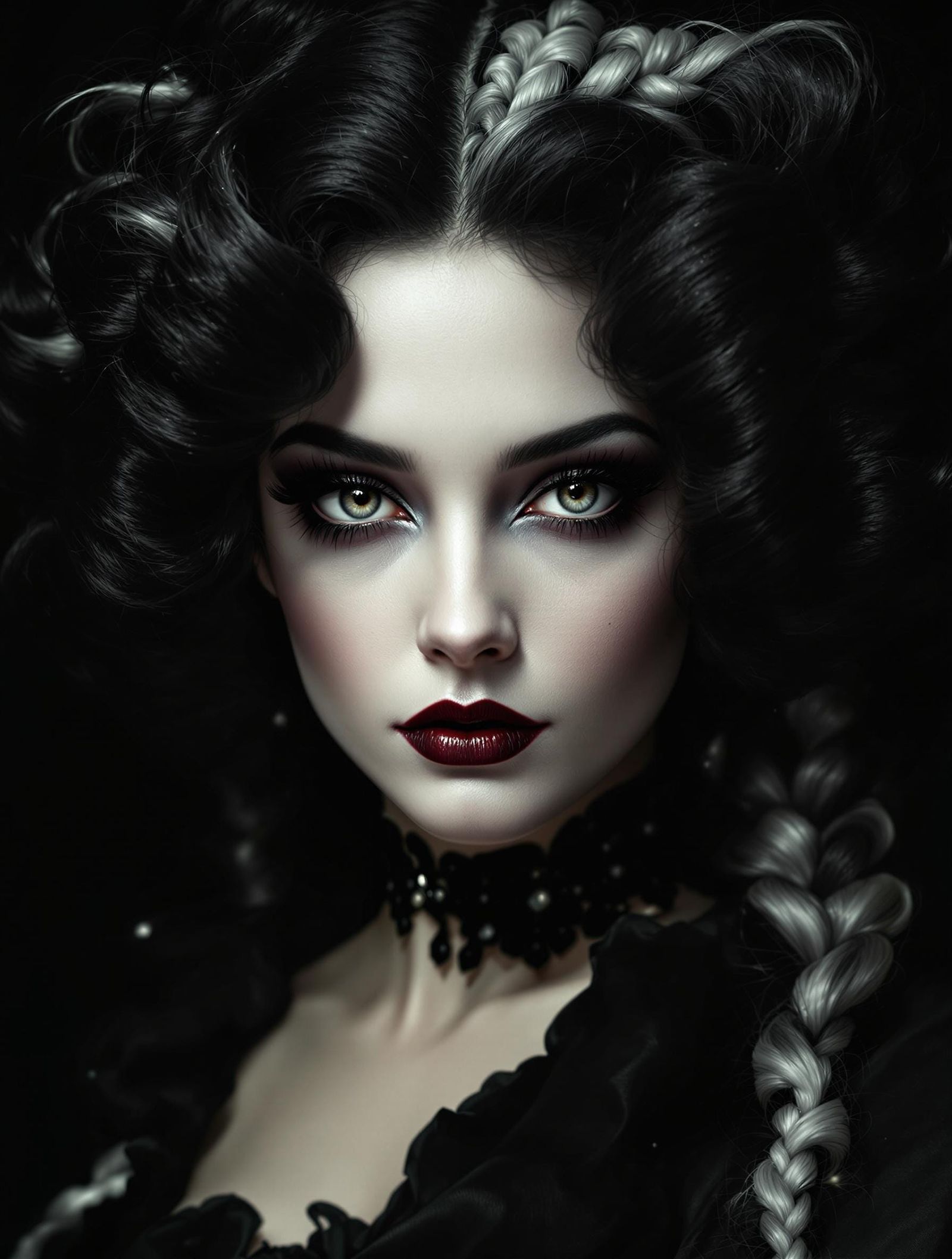 Ethereal Victorian Siren in Dramatic Gothic Style