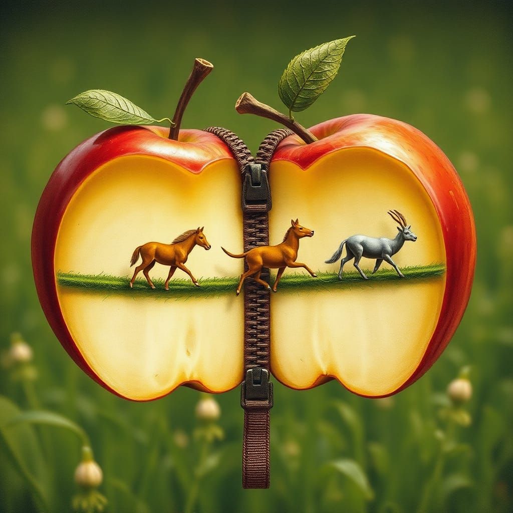 Apples and Zipper in Renaissance Style