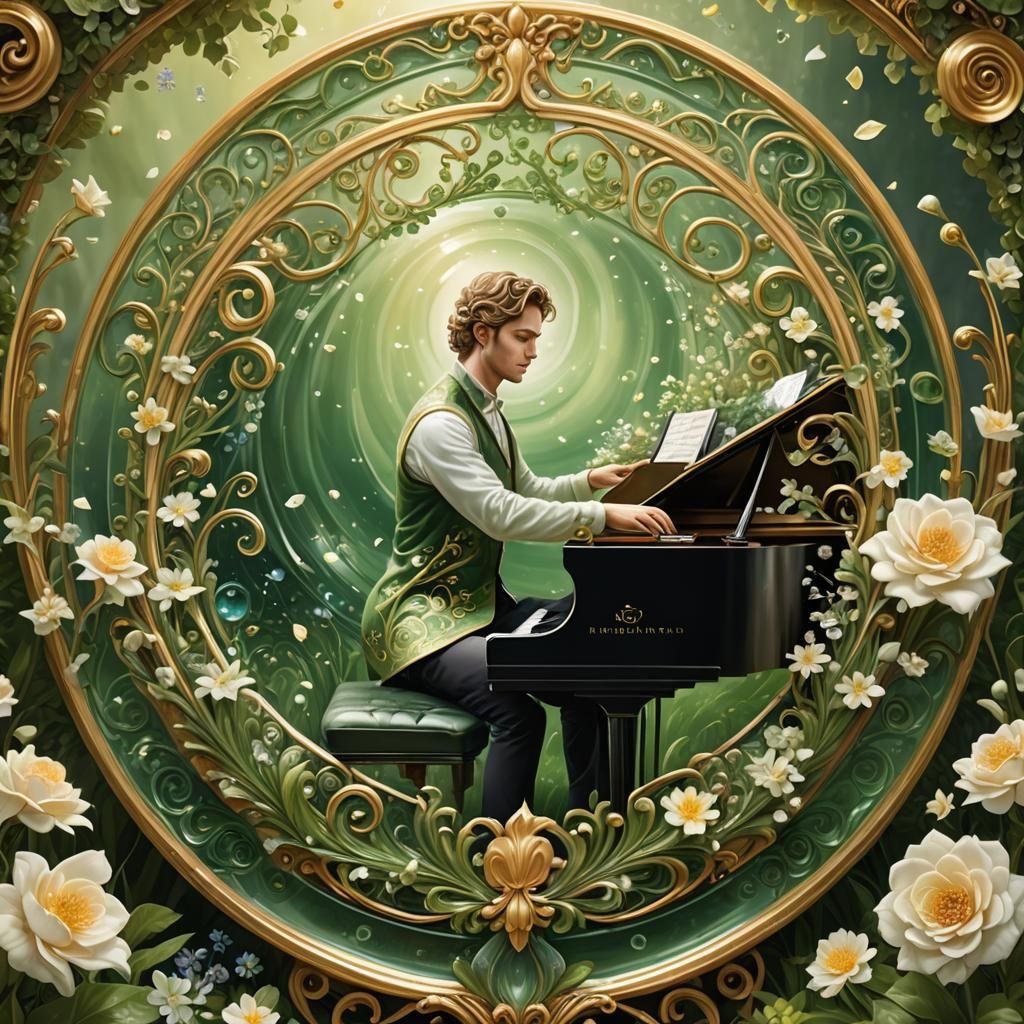 Healing Solace: 3D Glass Logo in Rococo Style