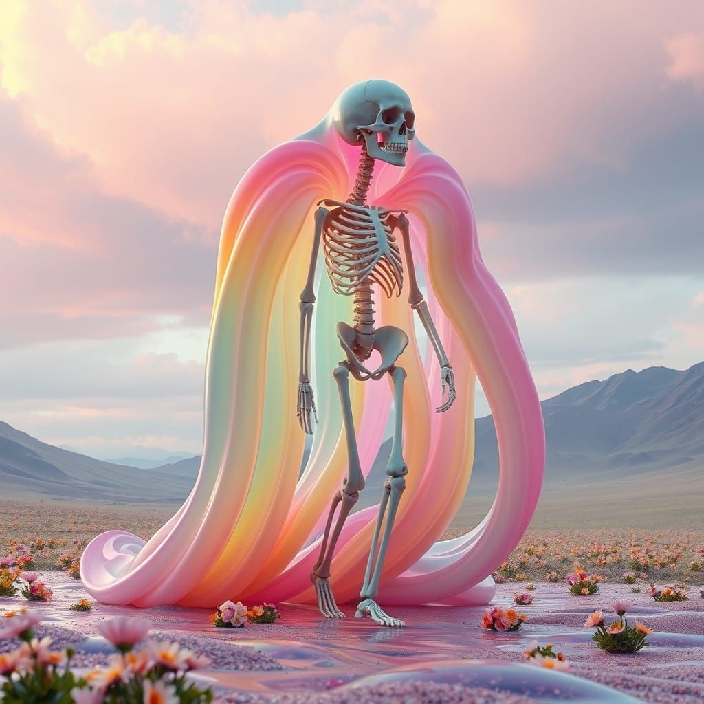 Cathedral Slime Walker in Bioluminescent Landscape