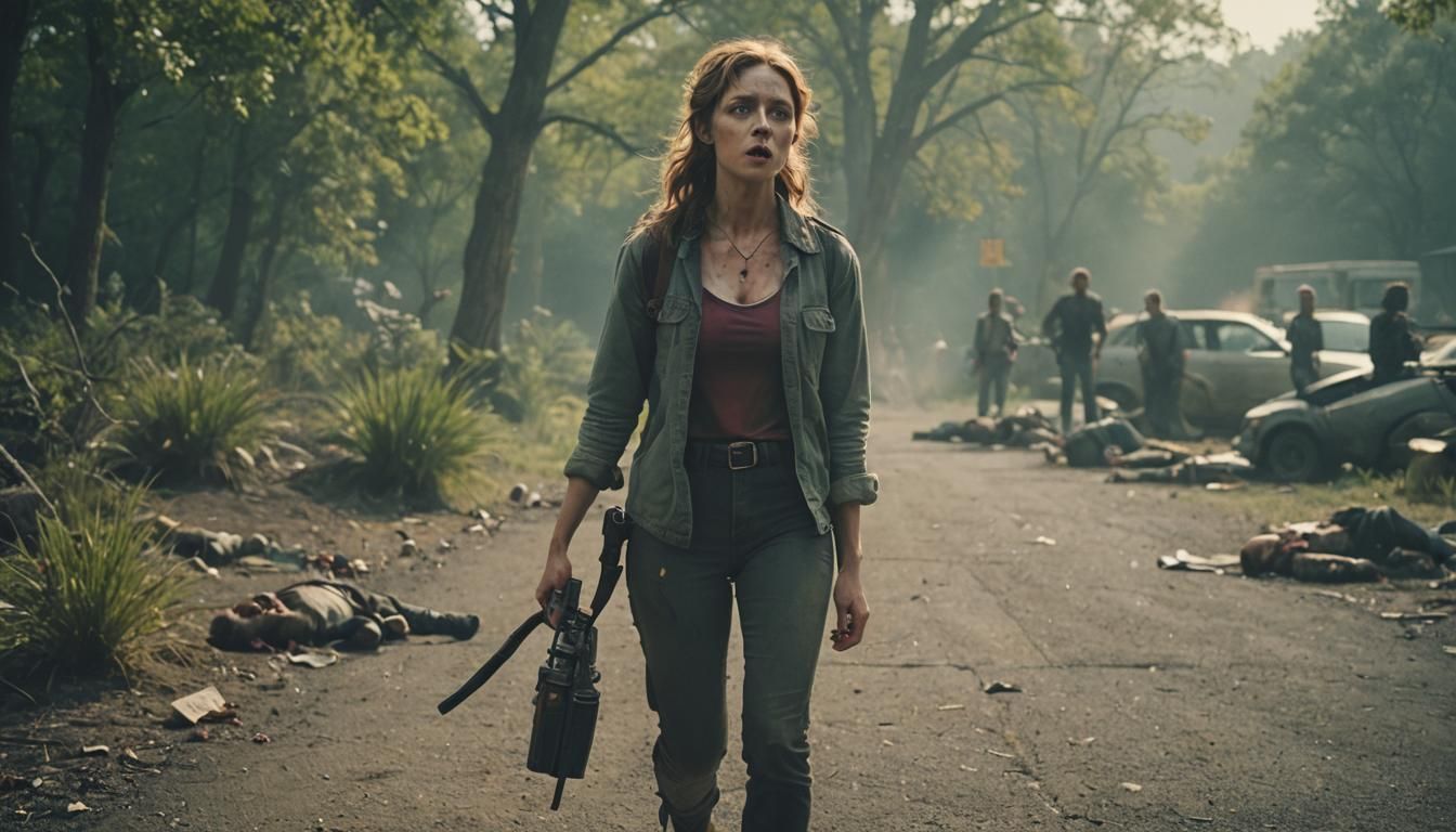 Tiffany Stratton in a Zombie Apocalypse Film Still