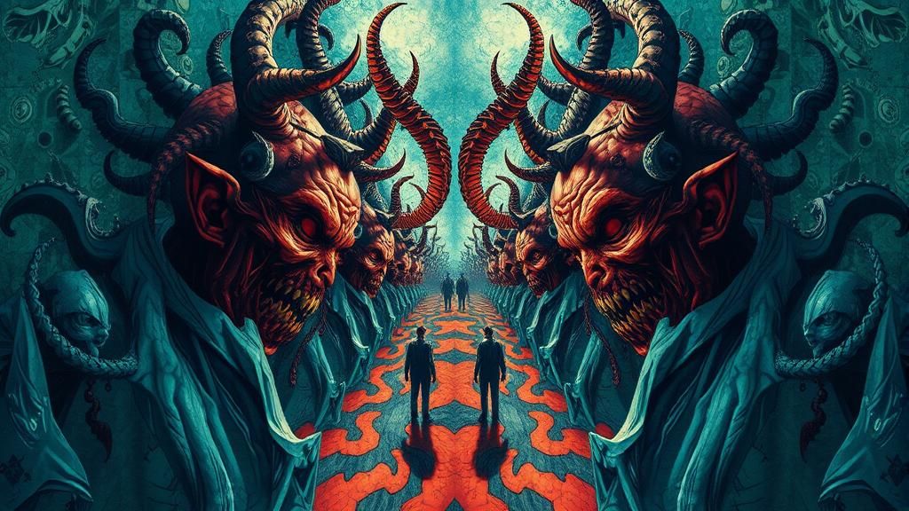 Surreal Demon Portrait in Fantasy Comic Art Style